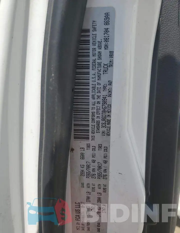 3C6JR6DT8HG790941 Photo# 12