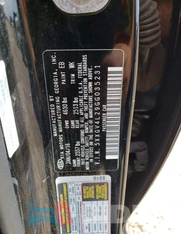 5XXGV4L29GG035231 Photo# 13