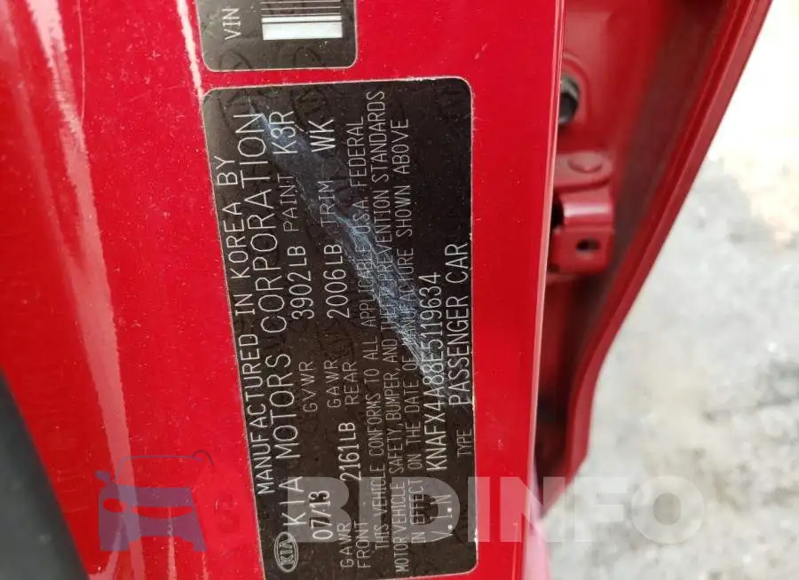 KNAFX4A88E5119634 Photo# 13