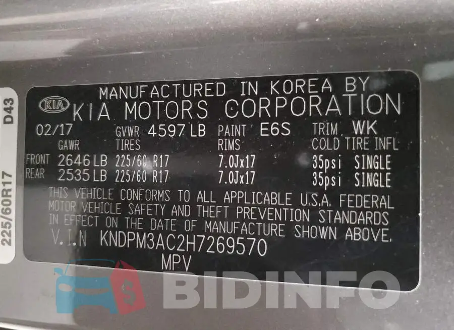 KNDPM3AC2H7269570 Photo# 13
