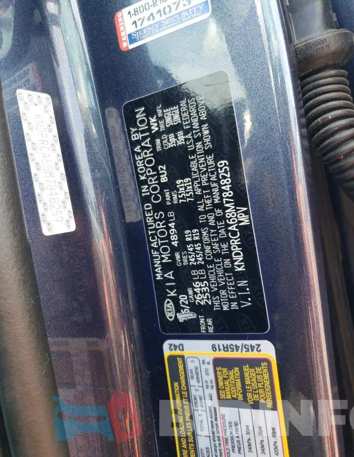 KNDPRCA68M7848259 Photo# 13