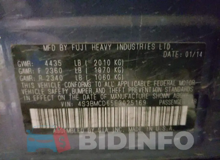 4S3BMCD65E3025169 Photo# 12