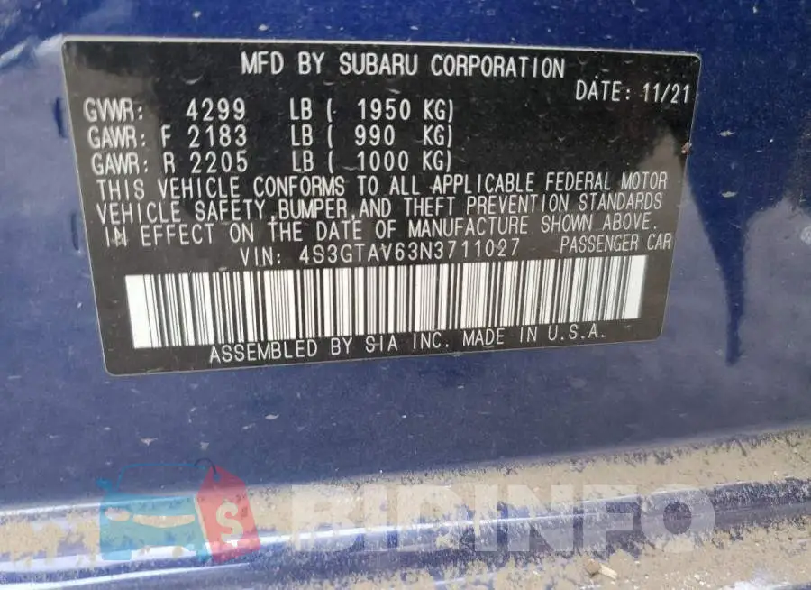 4S3GTAV63N3711027 Photo# 12