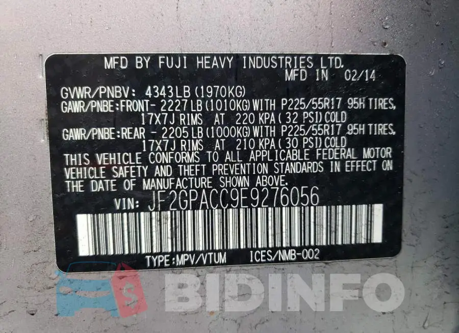 JF2GPACC9E9276056 Photo# 12