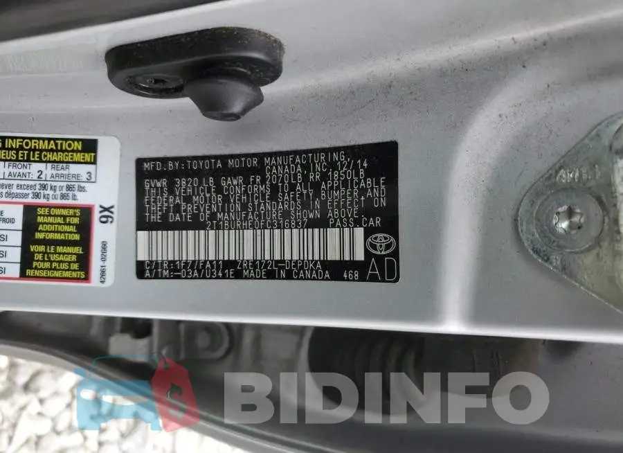 2T1BURHE0FC316837 Photo# 12