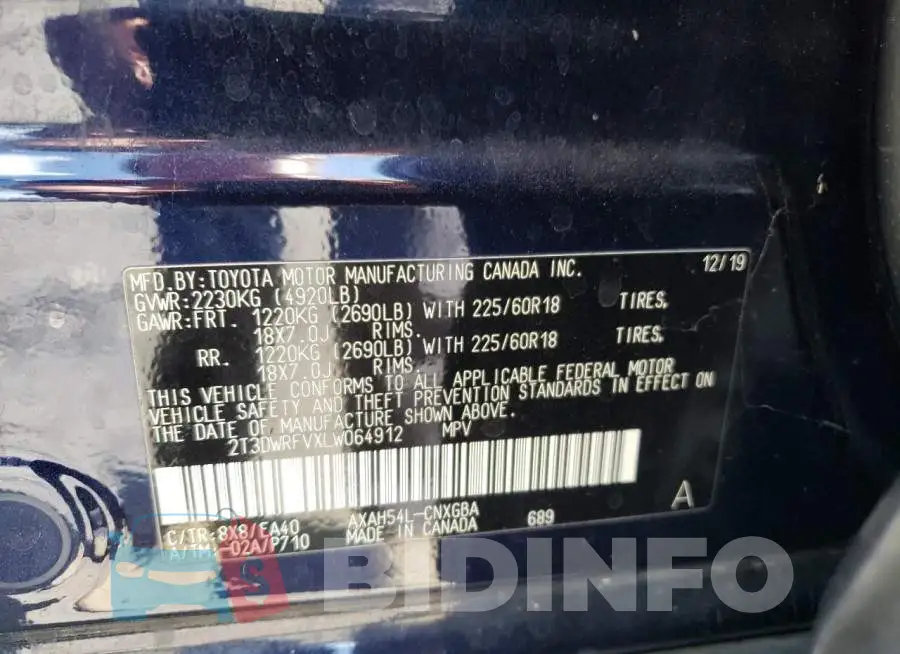 2T3DWRFVXLW064912 Photo# 13