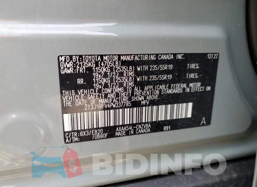 2T3J1RFV4PW337785 Photo# 13