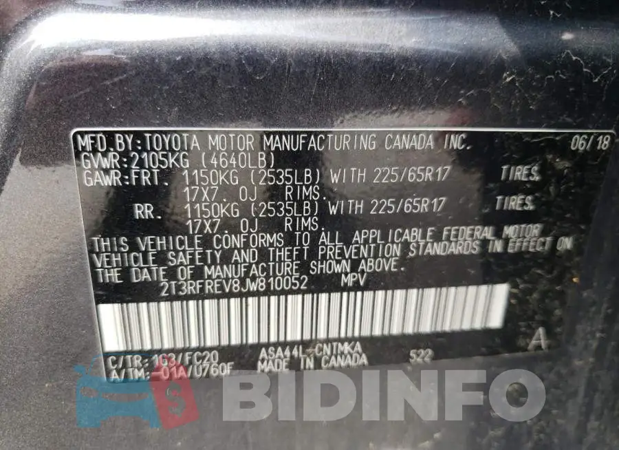 2T3RFREV8JW810052 Photo# 14