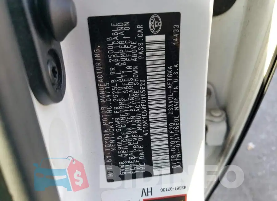 4T1BK1EB8FU165620 Photo# 13