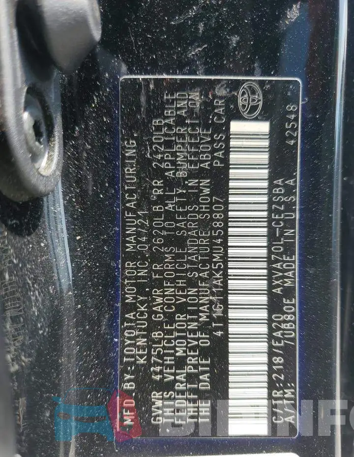 4T1G11AK5MU458807 Photo# 12