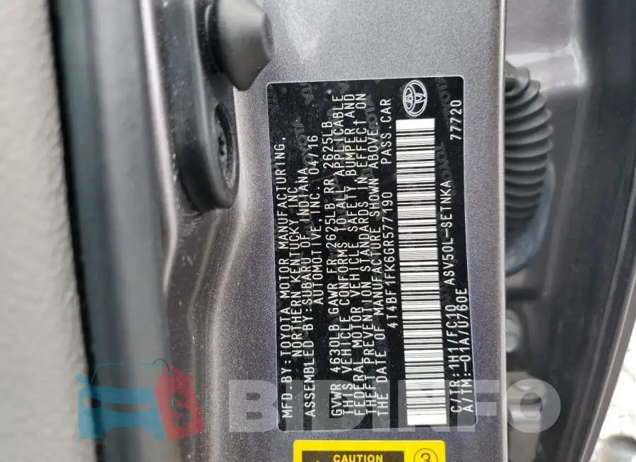 4T4BF1FK6GR577190 Photo# 13