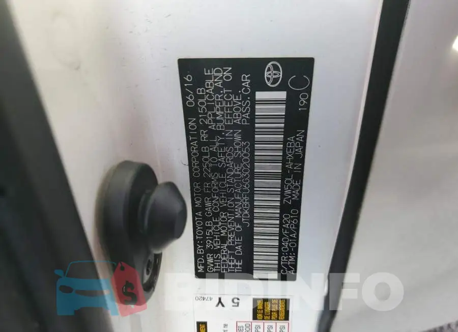 JTDKBRFU6G3020053 Photo# 12
