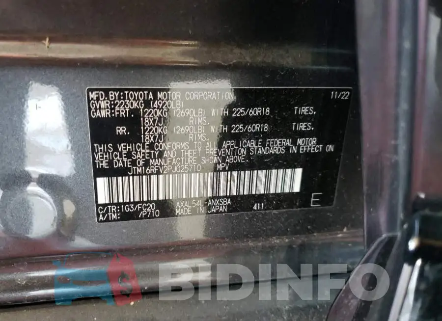 JTM16RFV2PJ025710 Photo# 13