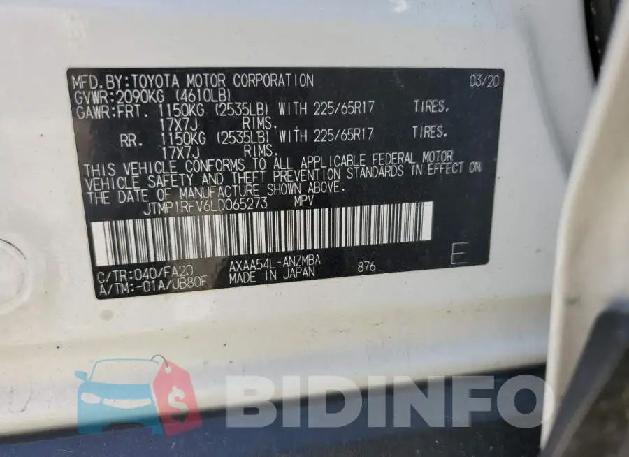 JTMP1RFV6LD065273 Photo# 13