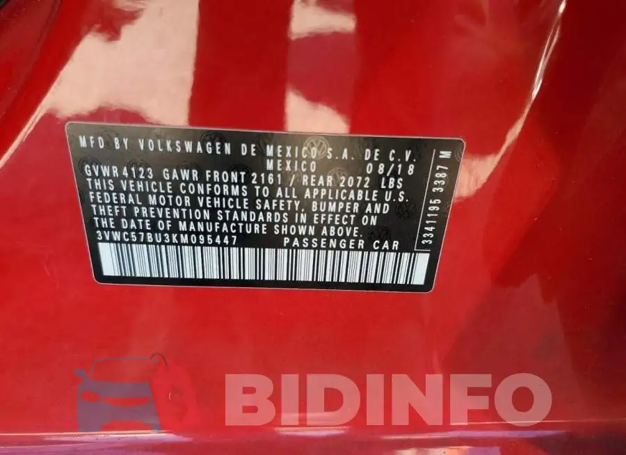 3VWC57BU3KM095447 Photo# 12