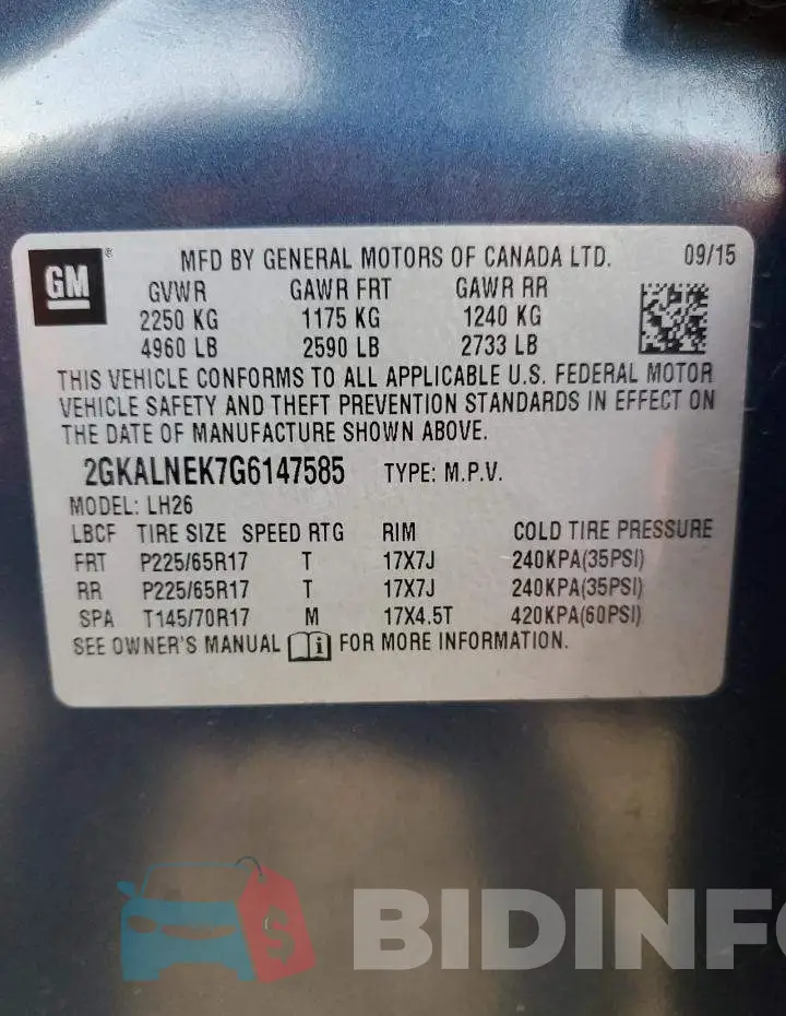 2GKALNEK7G6147585 Photo# 13