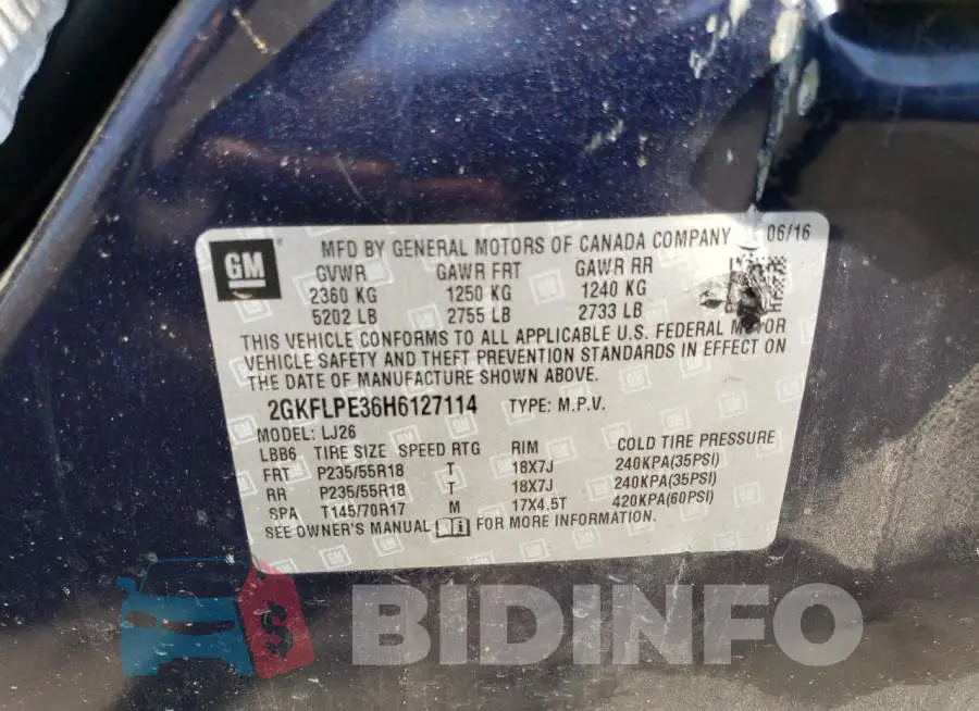2GKFLPE36H6127114 Photo# 13