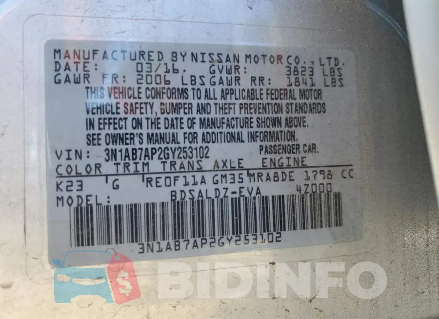3N1AB7AP2GY253102 Photo# 13