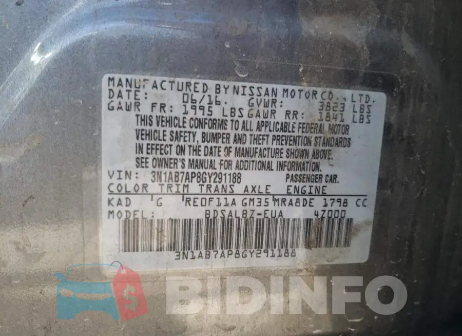 3N1AB7AP8GY291188 Photo# 12