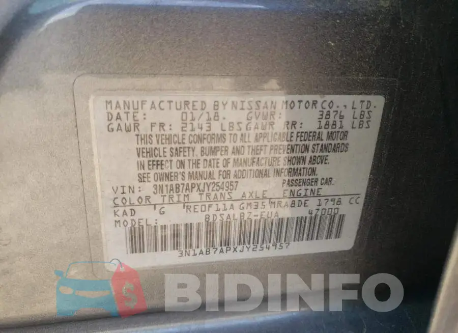 3N1AB7APXJY254957 Photo# 12