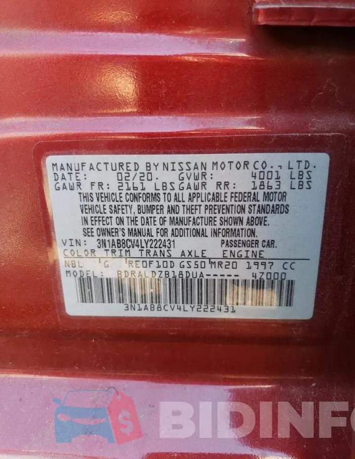 3N1AB8CV4LY222431 Photo# 13