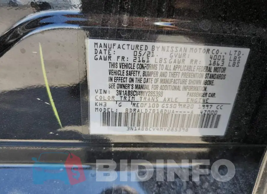 3N1AB8CV4MY285398 Photo# 12