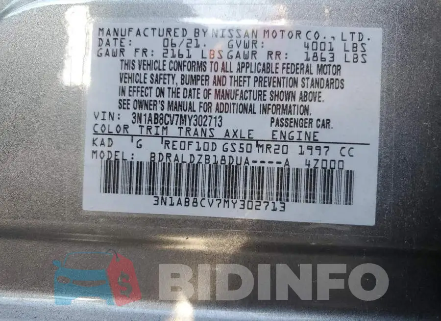 3N1AB8CV7MY302713 Photo# 12
