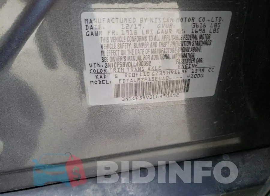 3N1CP5BV0LL490092 Photo# 12