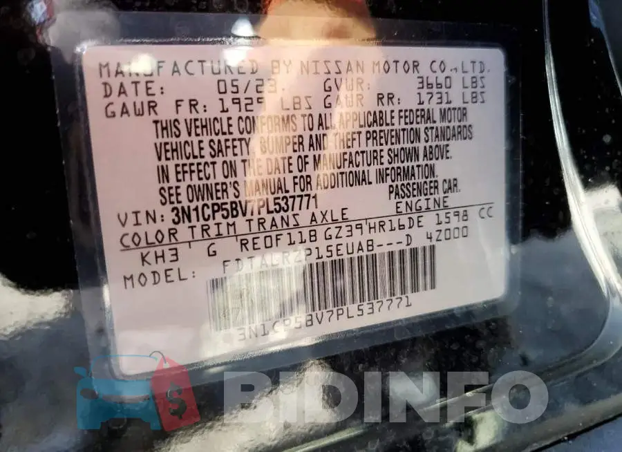 3N1CP5BV7PL537771 Photo# 14