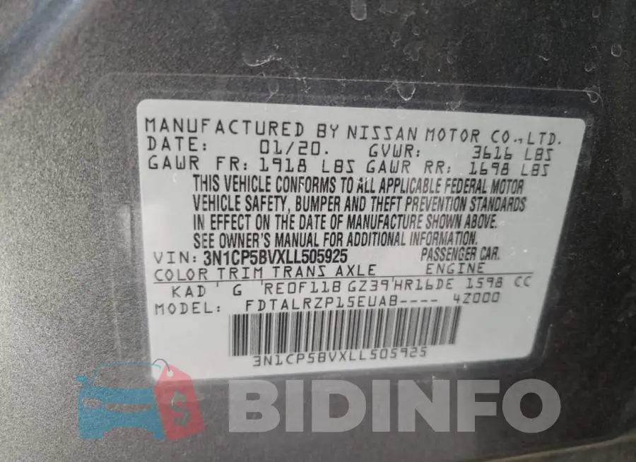 3N1CP5BVXLL505925 Photo# 13
