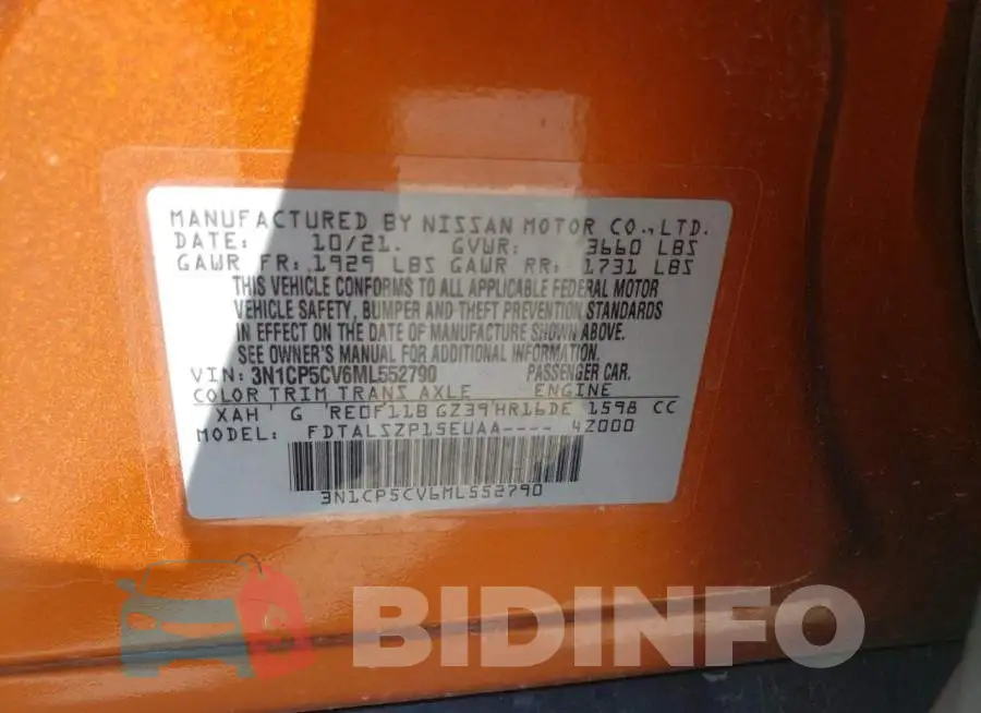 3N1CP5CV6ML552790 Photo# 12