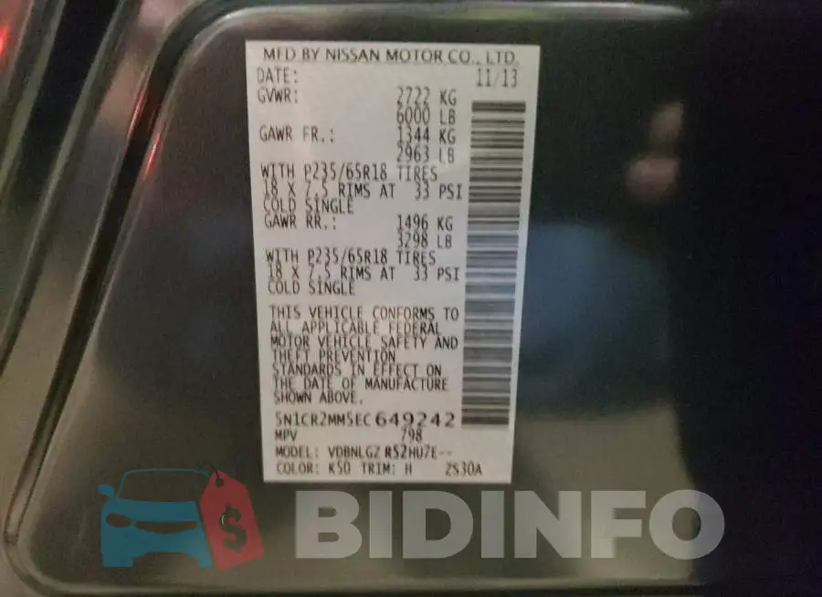 5N1CR2MM5EC649242 Photo# 13