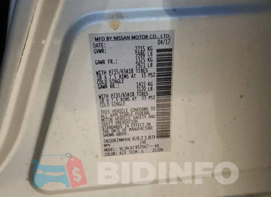 5N1DR2MM4HC682189 Photo# 12