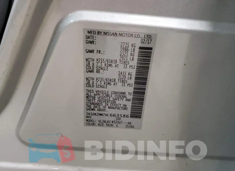 5N1DR2MM7HC663586 Photo# 12