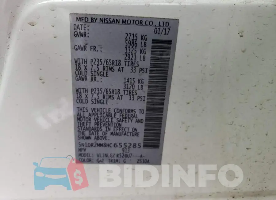 5N1DR2MM8HC655285 Photo# 13