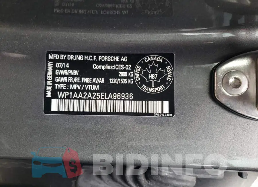 WP1AA2A25ELA96936 Photo# 13