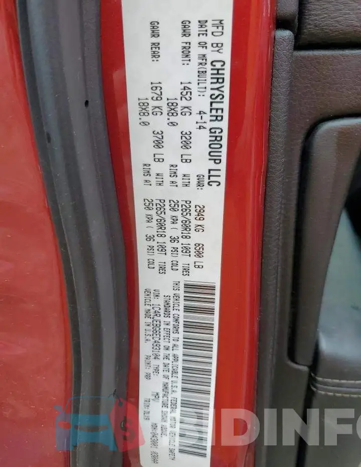 1C4RJEBG6EC493104 Photo# 13