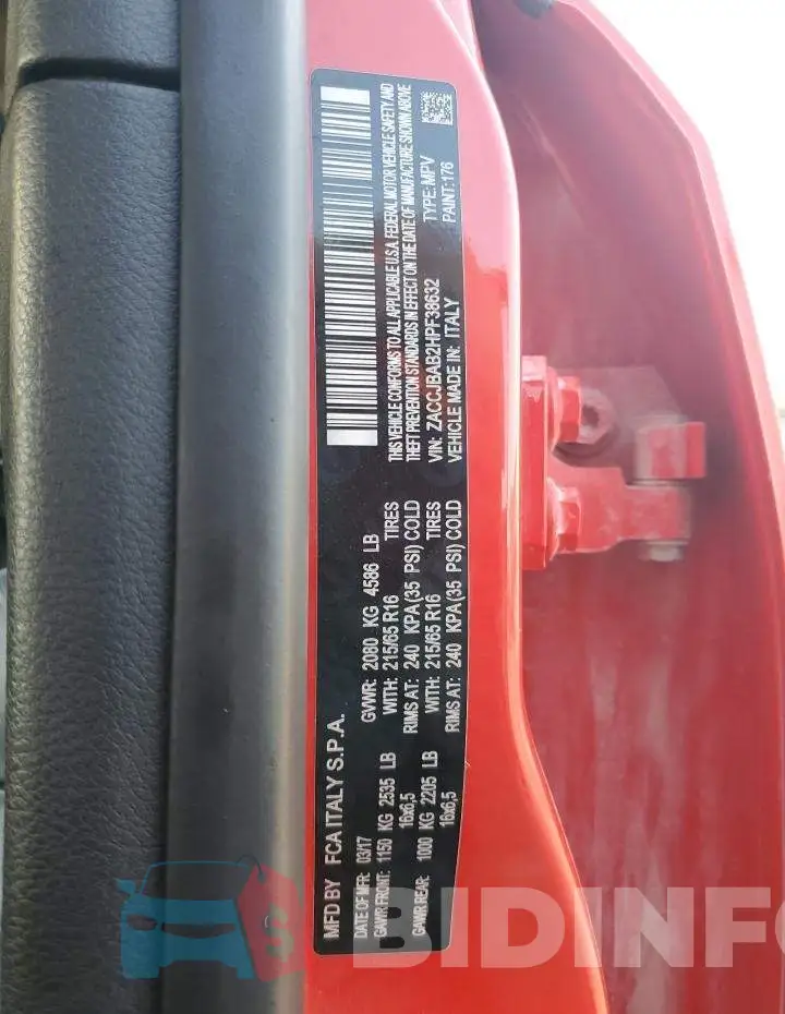ZACCJBAB2HPF38632 Photo# 12