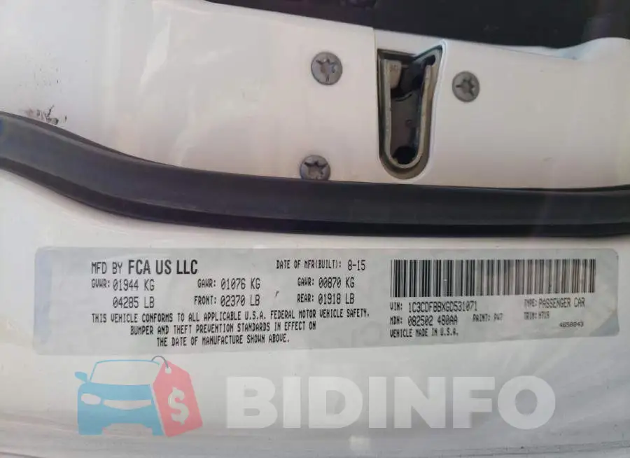 1C3CDFBBXGD531071 Photo# 12