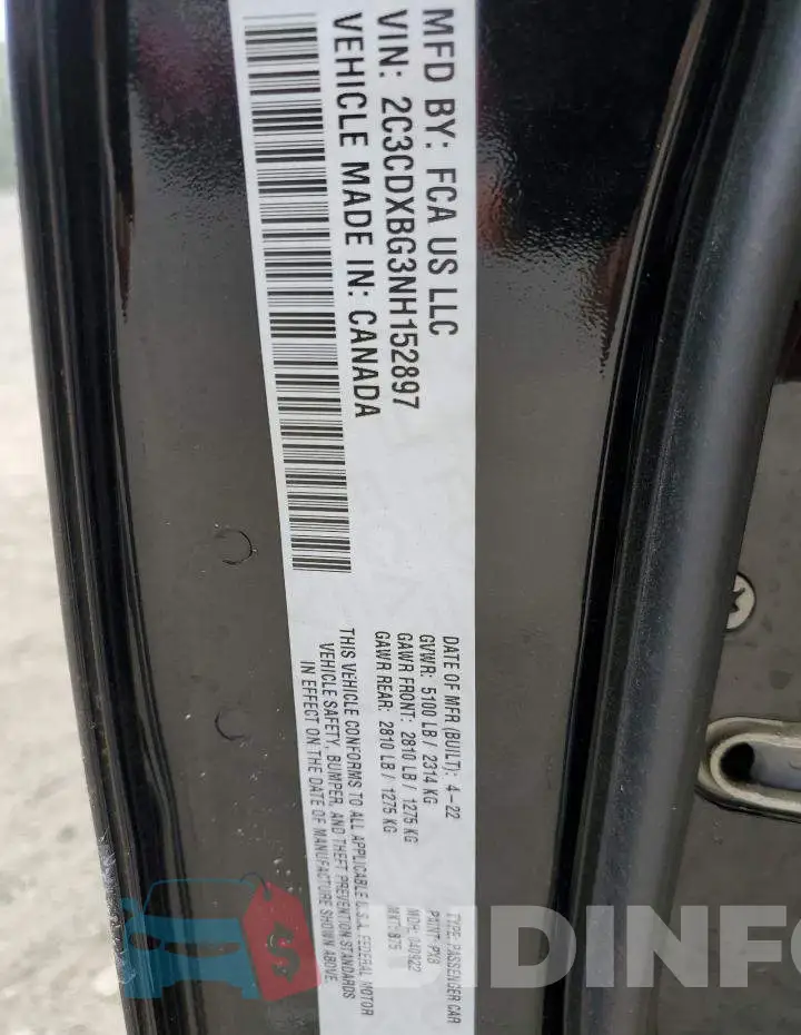 2C3CDXBG3NH152897 Photo# 12