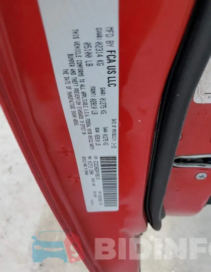 2C3CDXBG9FH768119 Photo# 13