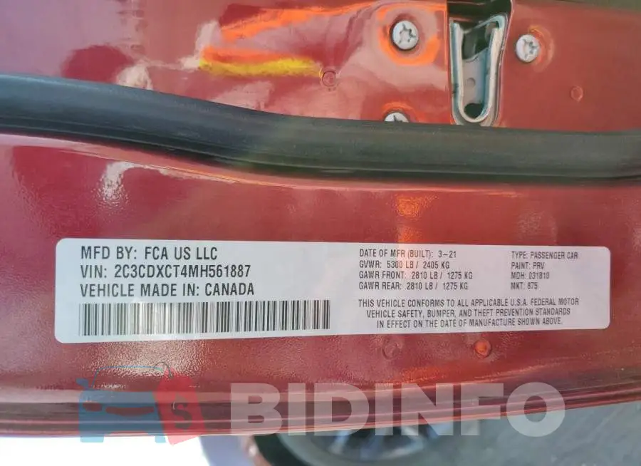 2C3CDXCT4MH561887 Photo# 13