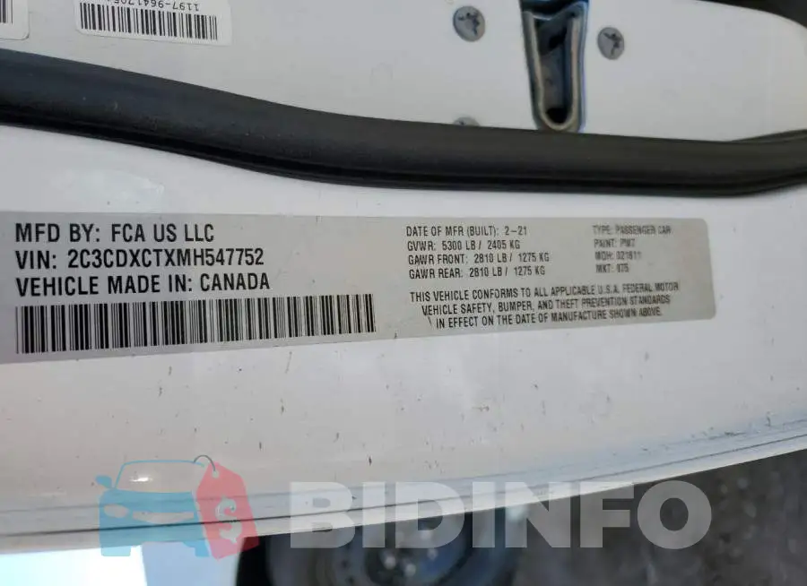 2C3CDXCTXMH547752 Photo# 12
