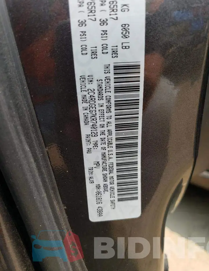 2C4RDGEG7KR740129 Photo# 14