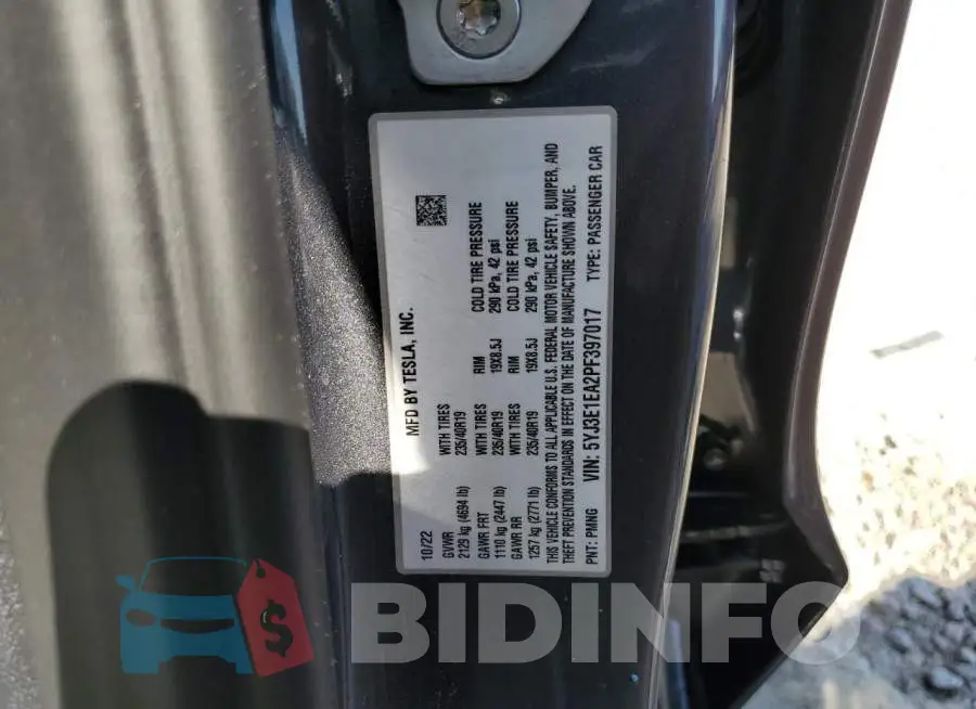 5YJ3E1EA2PF397017 Photo# 12