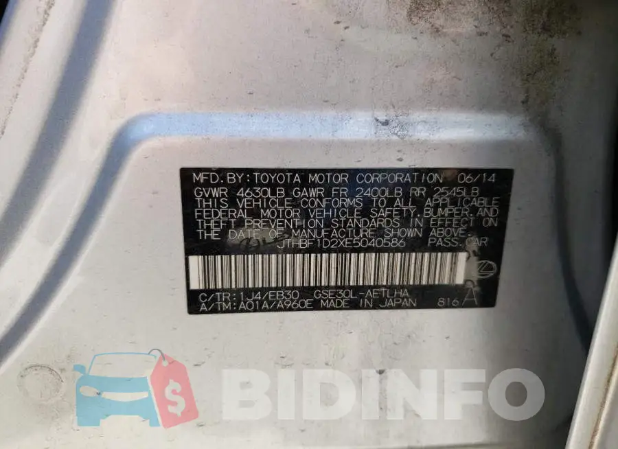 JTHBF1D2XE5040586 Photo# 12