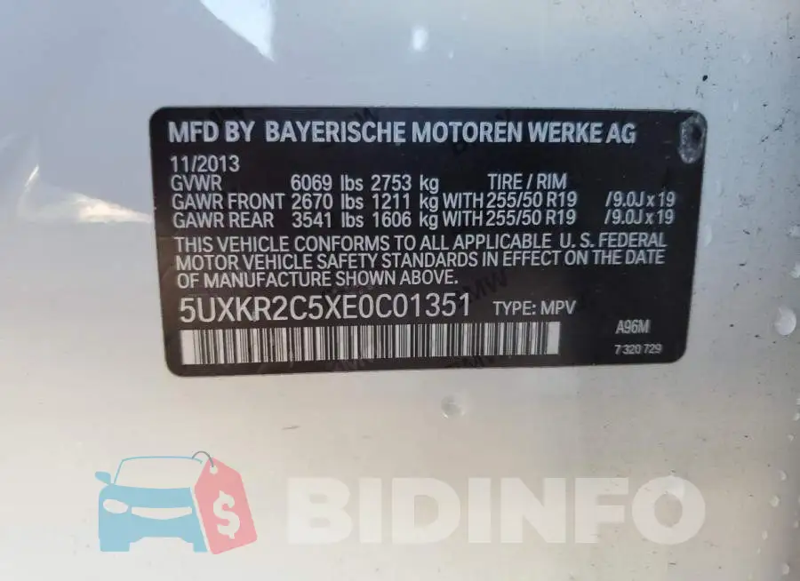 5UXKR2C5XE0C01351 Photo# 14
