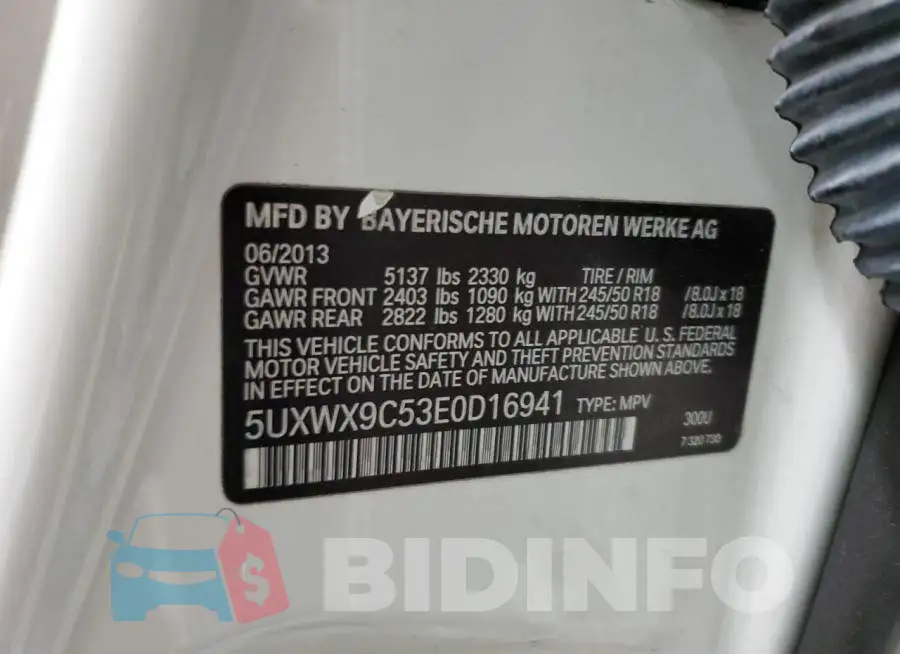 5UXWX9C53E0D16941 Photo# 12
