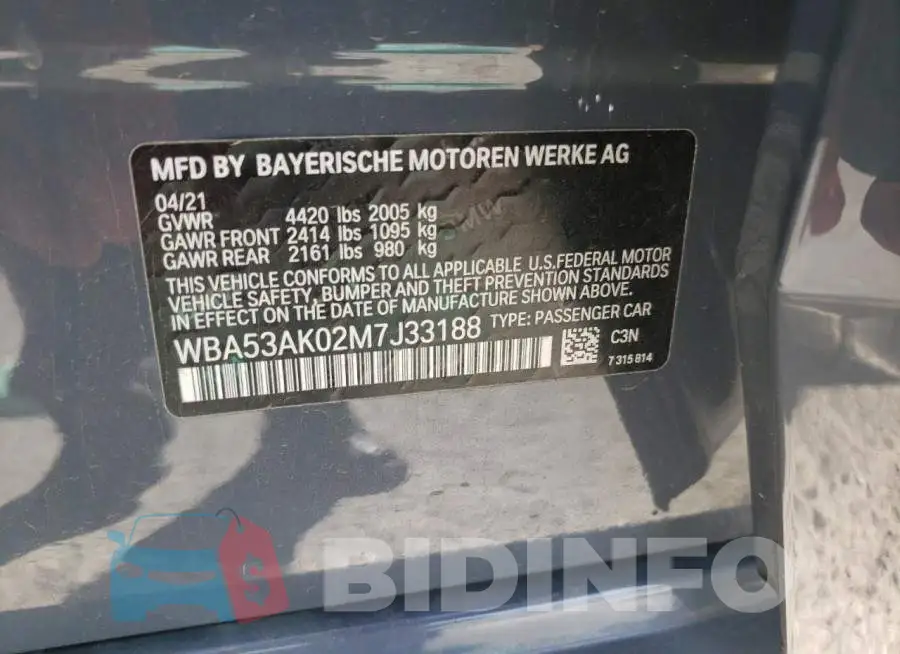 WBA53AK02M7J33188 Photo# 12