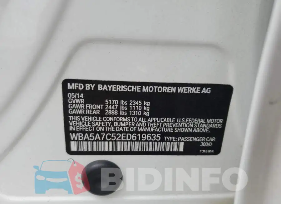 WBA5A7C52ED619635 Photo# 13